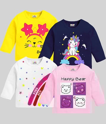 Kuchipoo Pack of 4 Baby Girls Cotton Blend T-Shirt ( Multi )