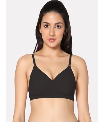 IN CARE LINGERIE Cotton Non Padded Women's T-Shirt Bra ( Black )