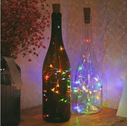 SPARKWORLD (Pack of 2) Cork Fairy String Lights Battery Operated Multicolor Bottle Lights for Decoration, DIY & Gifting | Size: 1.98 m