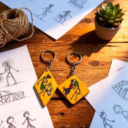 Tisser Brown Set of 2 Keychains – Premium Handcrafted Eco-Friendly Product Tisser Brown Set of 2 Keychains – Premium Handcrafted Eco-Friendly Product