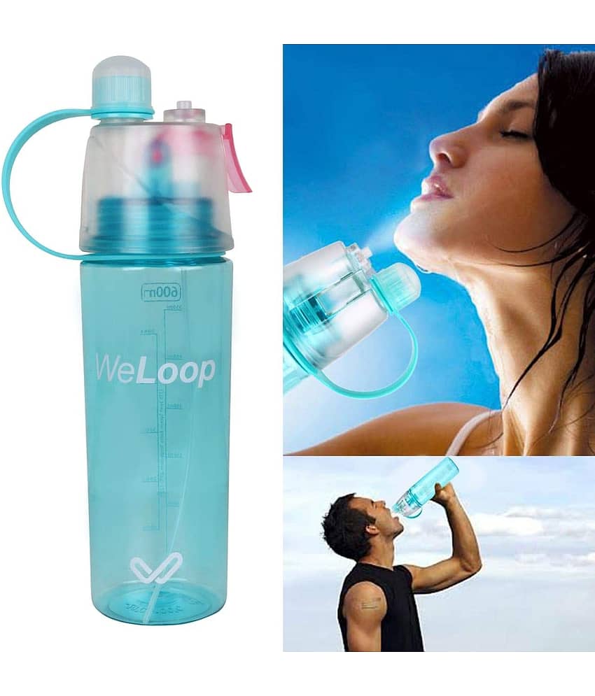 ND BROTHERS Drinking 2 in 1 Spray and Water Drinking Bottle Multicolour 600 mL Plastic Water Bottle set of 1