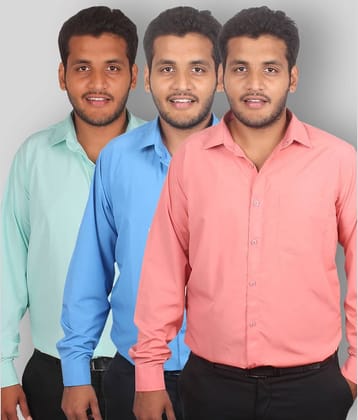 Maharaja - Multicolor Polyester Slim Fit Men's Formal Shirt (Pack of 3)