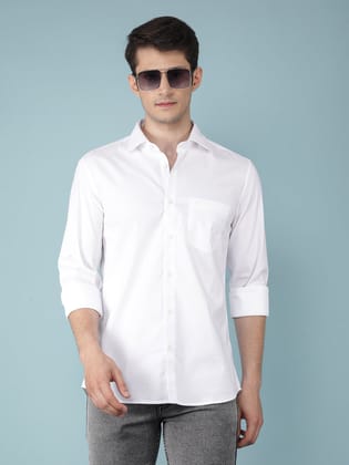 White Vertical Stripes Shirt-L / White