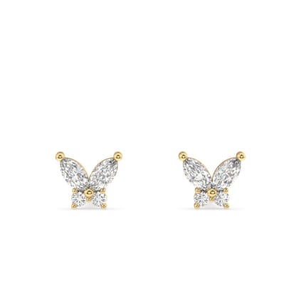 Zirconia Butterfly Stud Earring-14k gold plated