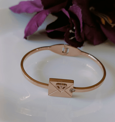 Stainless Steel Rosegold Plated Letter Box Kada- STKD 3051