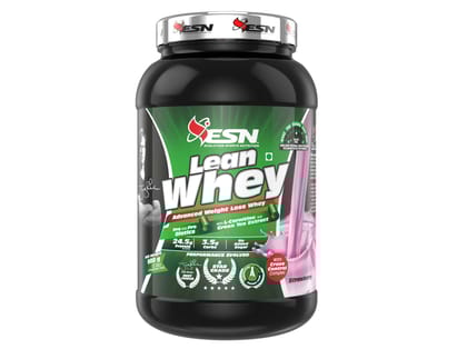 ESN Lean Whey Protein, 2lbs, Strawberry, 23g Protein, 200mg Green Tea Leaf Extract, 1g Acetyl L-carnitine Hcl, Increase Strength & Performance