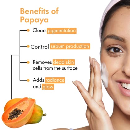 LEvee Detan Papaya Facewash for Men & Women. Pack of 3 | Face Wash (300 ml)