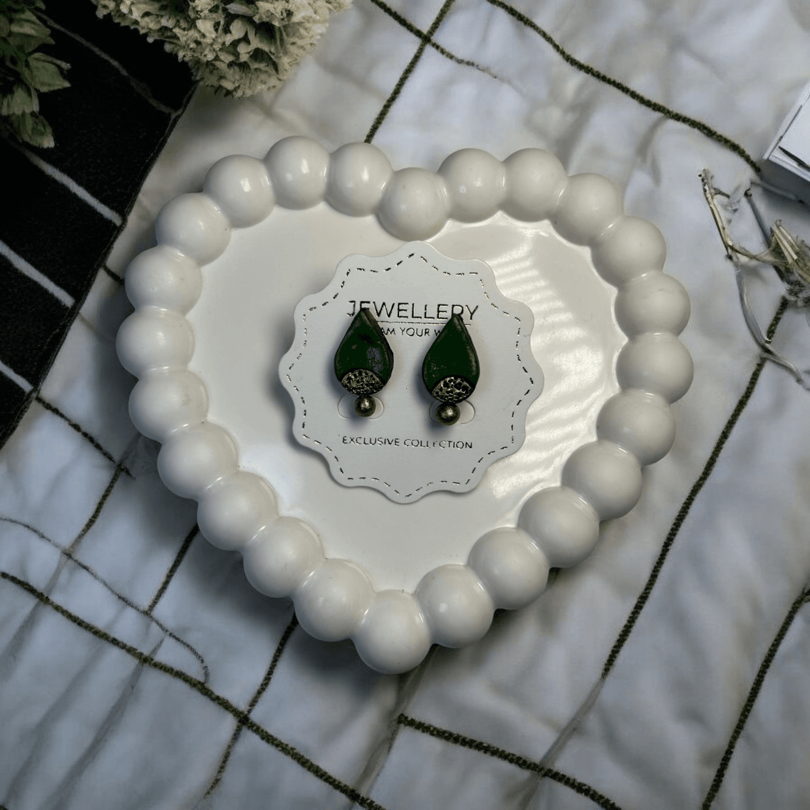 Emerald Leaf Earrings