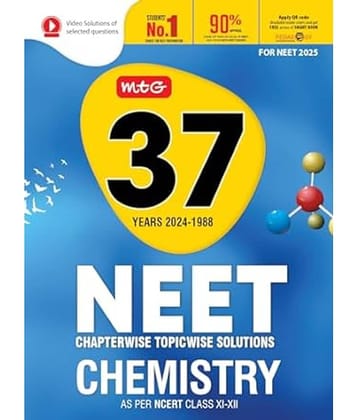 MTG 37 Years NEET Previous Year Solved Question Papers with NEET PYQ Chapterwise Topicwise Solutions Chemistry For NEET 2025 Exam