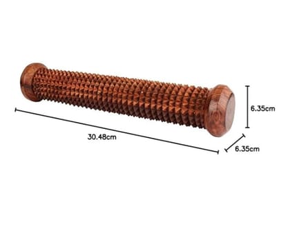 Brown Handicraft Shisham Wood Foot Roller Massager For Acupressure Foot Massage