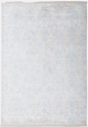 Neu Looms Bond Area Rug – Elegant Damask Pattern in Baby Blue & Ivory (Size 5x8, Cream-Sky)