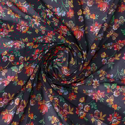 Small Wild Flower Motif Digital Printed Fabric-Weightless / 110 CM