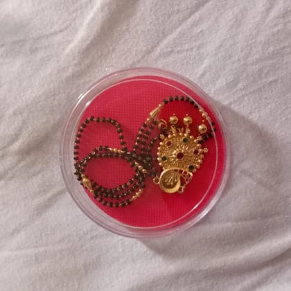 Antique GoldPlated Laxmi Coin Nallapusalu