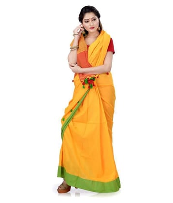Desh Bidesh Yellow Bengal Handloom Saree - Single