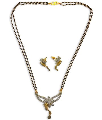 Pujvi Fashions Women Pride AD Flower Mangalsutra set for womens