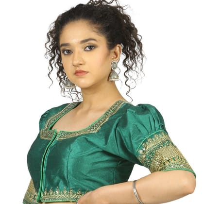 TheHangr Green Raw Silk Blouse -  34