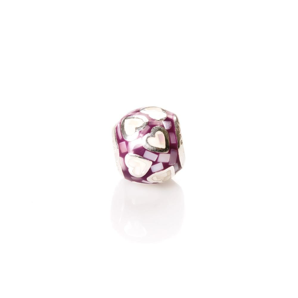 MOP Round Purple | 925 Silver charms for Bracelets / Chain-Free / Silver / Modern