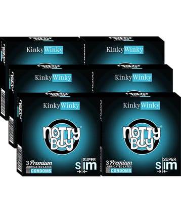 NottyBoy Extra Slim Ultra Thin Condoms Combo Pack - 6x 3 Pcs