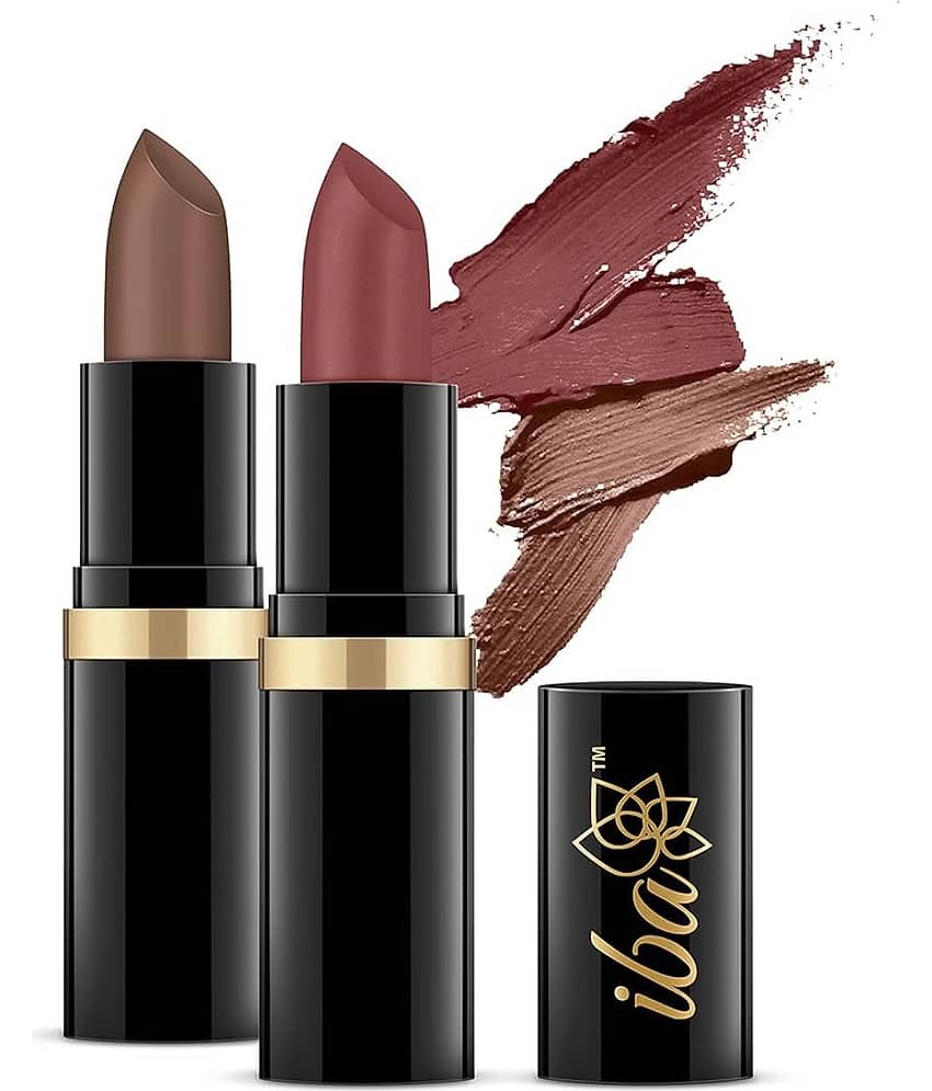 Iba Pure Lips Moisture Rich Lipsticks - Nude Brown (A38 Brown Sugar and A42 Iced Mocha) (Pack of 2)