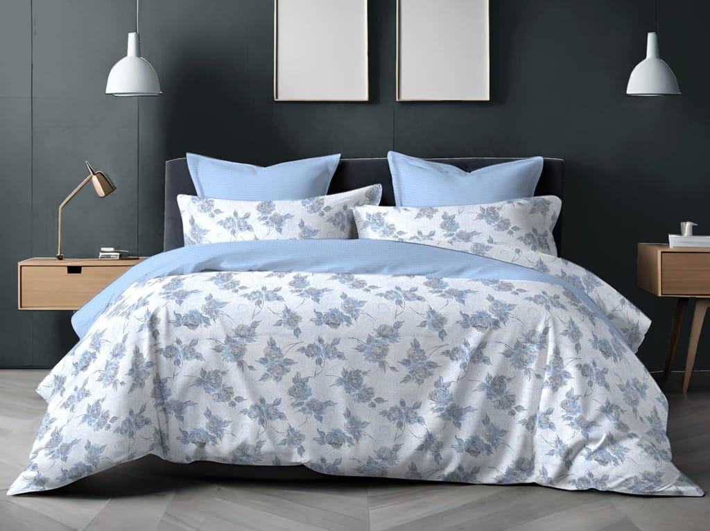 Alangrahaa Floral Print Single Bedsheet Set with Pillow Cover 40x70 Inches Cotton Bedding - Bedsheet Size (40x70x8 inch)
