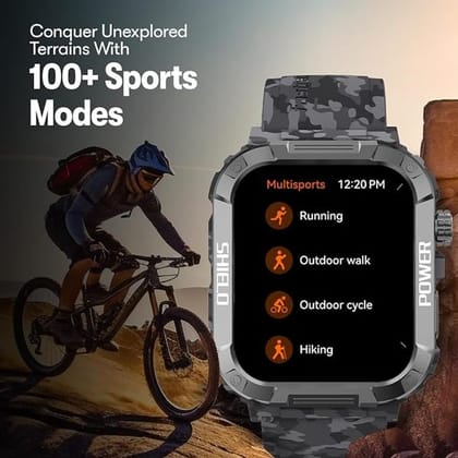 Fastrack Jupiter S2 Rugged Smart Watch with 1.91″ Super UltraVU Display, SingleSync BT Calling, 100+ Sports Modes & Watchfaces- Grey