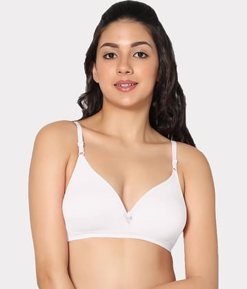 IN CARE LINGERIE Cotton Blend Non Padded Women's Everyday Bra ( White )