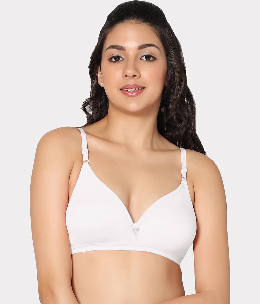 IN CARE LINGERIE Cotton Blend Non Padded Women's Everyday Bra ( White )