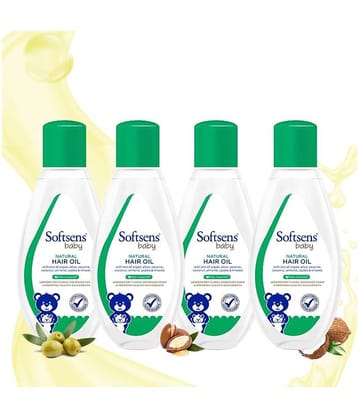 Softsens Baby Natural Hair Oil Enriched With Natural Oils of Argan 100ml, Pack of 4