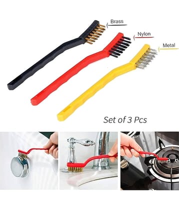 Set of 3 Pc Mini Wire Brush Cleaning Tool Kit