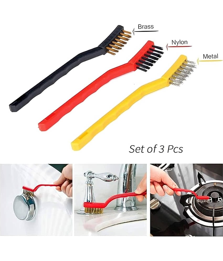 Set of 3 Pc Mini Wire Brush Cleaning Tool Kit