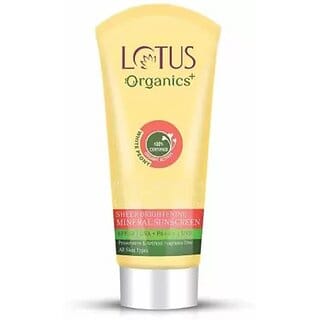 Lotus Organics+ Sunscreen - Spf 50 Pa+++ Sheer Brightening Mineral Face Sunscreen Cream Spf 50 100G (100 G)