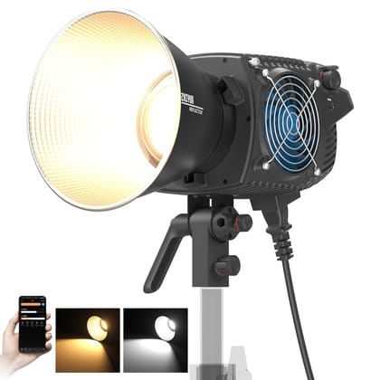 ZHIYUN Molus B300[Official] 300W Video Light, COB LED Video Light with Bowens Mount, Two-Tone Studio Light, 63200LUX/1M/2700K-6500K/ CRI ≥95/ TLCI ≥97/ APP Control, 13 Bright Effects