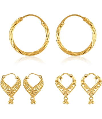 Vighnaharta Elegant Twinkling Beautiful Gold Plated Clip on Bucket,basket and Chand Bali earring Combo For Women and Girls -VFJ1114-1317-1394ERG