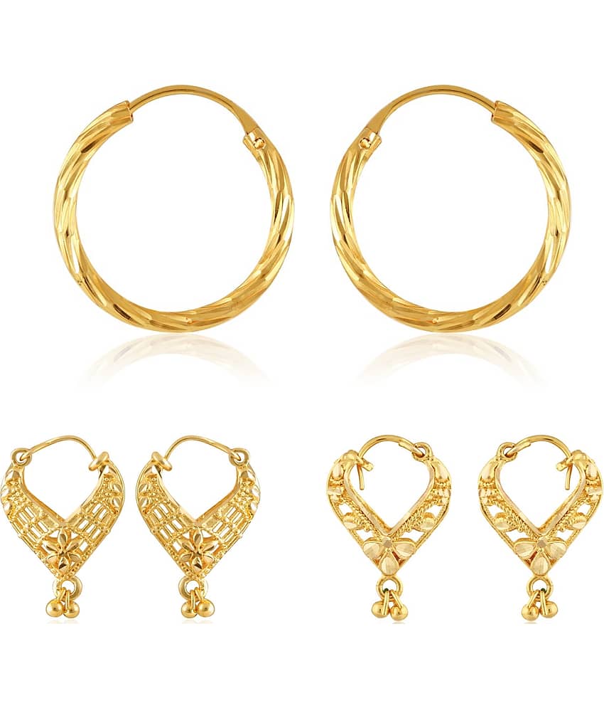 Vighnaharta Elegant Twinkling Beautiful Gold Plated Clip on Bucket,basket and Chand Bali earring Combo For Women and Girls -VFJ1114-1317-1394ERG