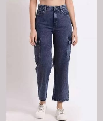 Kashian Women's Cargos High-Rise Jeans ( Dark Blue )