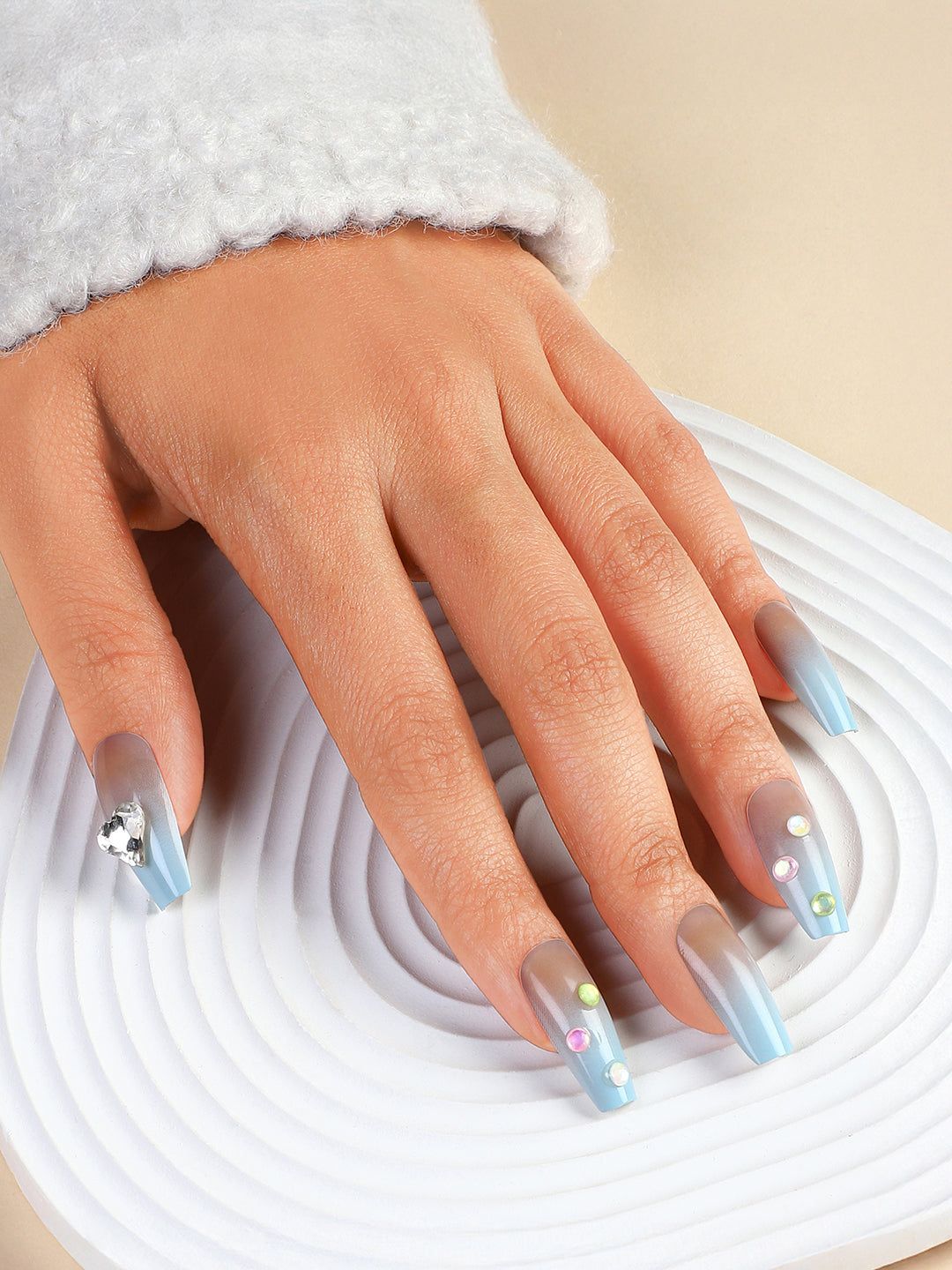 The Sirã¨Ne Press-On Nails - Powder Blue-Nails