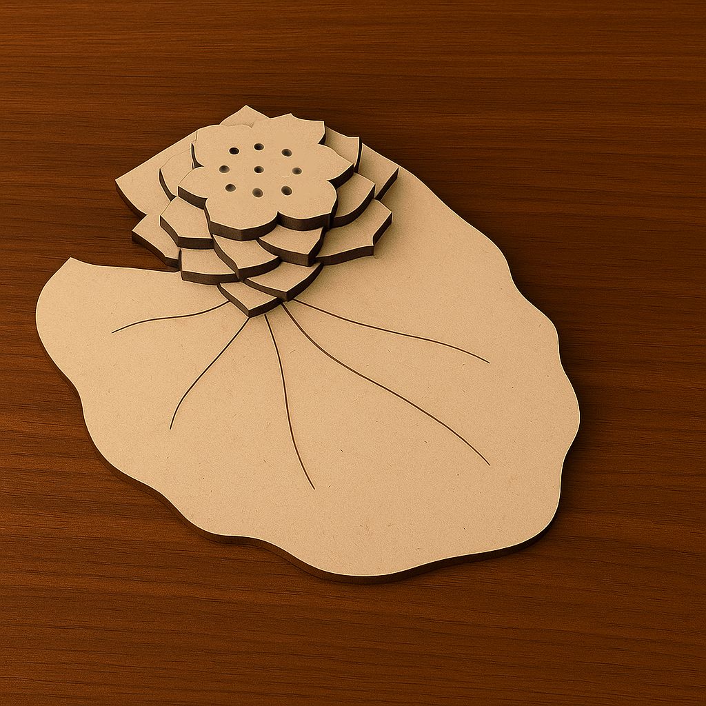 Dbeautify's MDF Lotus-Inspired Incense Stick Holder - Pooja Needs | Buy online on ZillyBuy