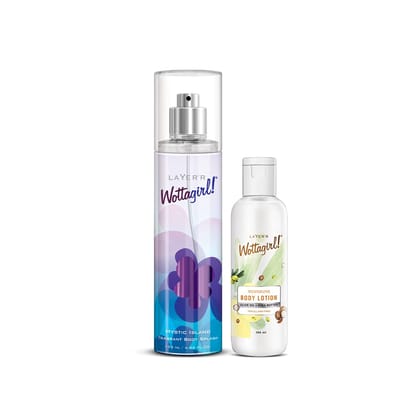 Layer'r Wottagirl Mystic Island Body Splash 135ml & Moisturizing Body Lotion 100ml