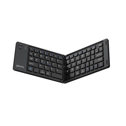 Geonix Neo Fold 11, Foldable Wireless Keyboard | BT 5.0 Version | Rechargeable | 1 Year Warranty | 100+ Working Hours, Li-Polymer Battery (Black)