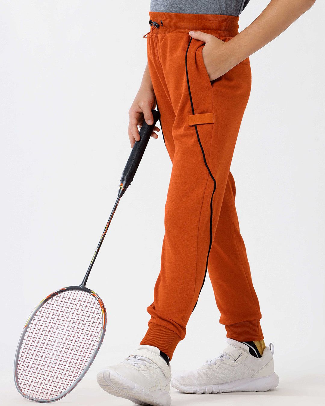 Sporty Piping Joggers-4-5 Y / Muddy Brown