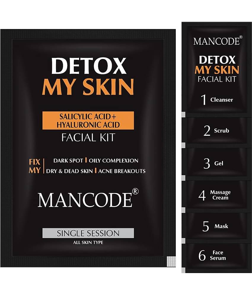 Mancode Detox My Skin Facial Kit For Men , Glowing Skin Suitable For All Skin Types, 58 g (Pack of 1 fo 1)