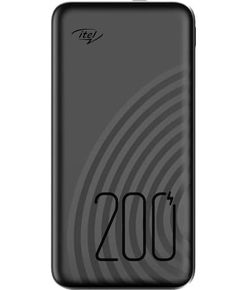 Itel Power Go Star 200 PB-20000 mAh (11W) Fast Charging Lithium_Polymer with Torch and Free Micro USB Cable (Black) Compatible with Mobile/Tablets