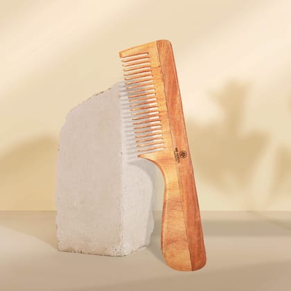 Pure Neem Handle Comb-Neem Wood / in
