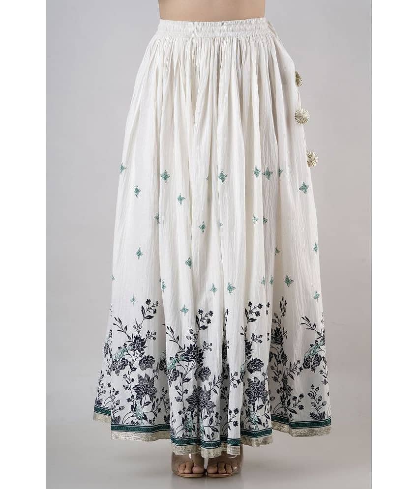 FABRR - White Cotton Women's Flared Skirt ( Pack of 1 )