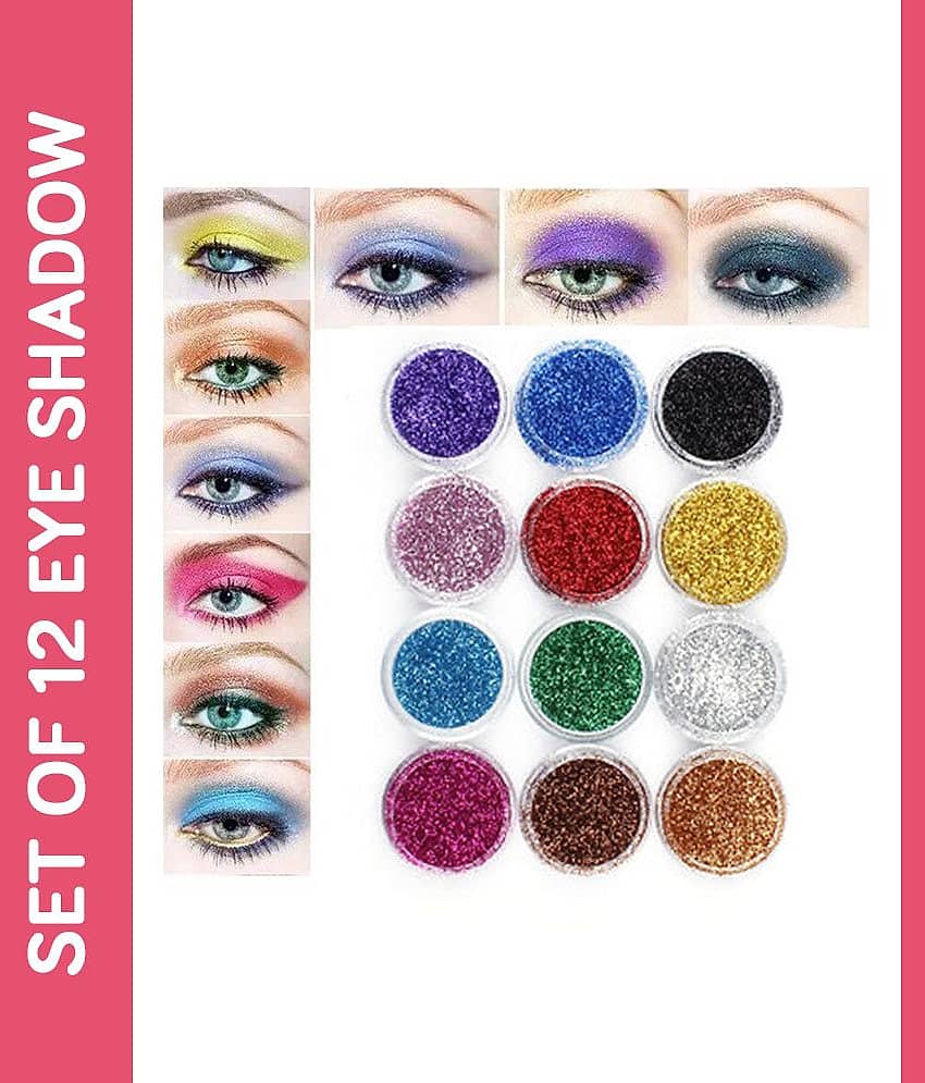 Chiranjeevi Glitter Eye Shadow Powder - Pack of 12
