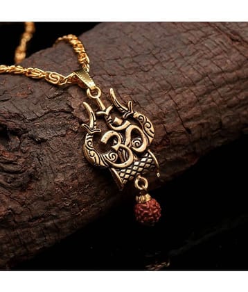 Charms Gold Religious Pendant With Chain ( Pack of 1 )