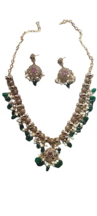 Elegant Gold Plated Necklace and Earring Set