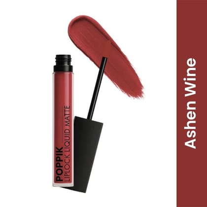 POPPIK Liquid Matte Lipstick for Women | Long Lasting, Smudge Proof, High Pigment Color | Lightweight Comfortable Wear | Transfer Resistant Lip Makeup, Ideal for Wedding, Special Occasions,Gift | 2ML