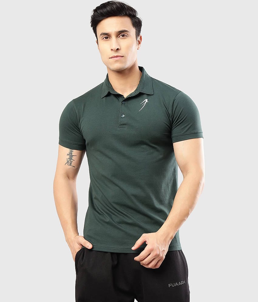 Fuaark Green Cotton Slim Fit Men's Sports Polo T-Shirt ( Pack of 1 )