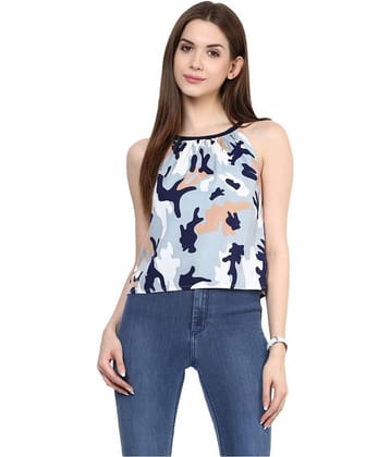 Zima Leto Women's Crepe Crop Top ( Navy )